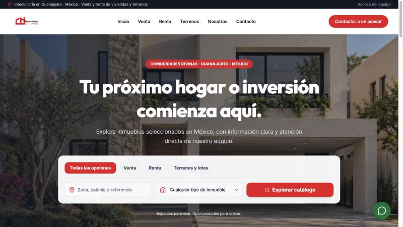 Vista previa de Comodidades Divinas — Inmobiliaria