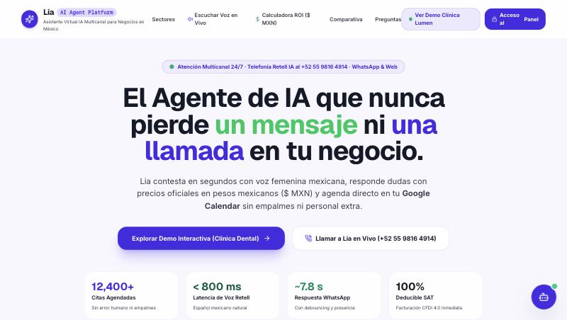 Vista previa de Lía — Asistente Virtual IA